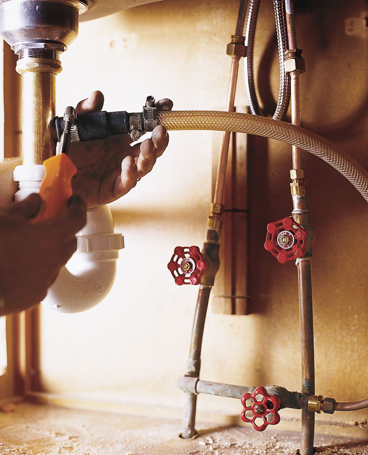 image of attaching the dishwasher drain